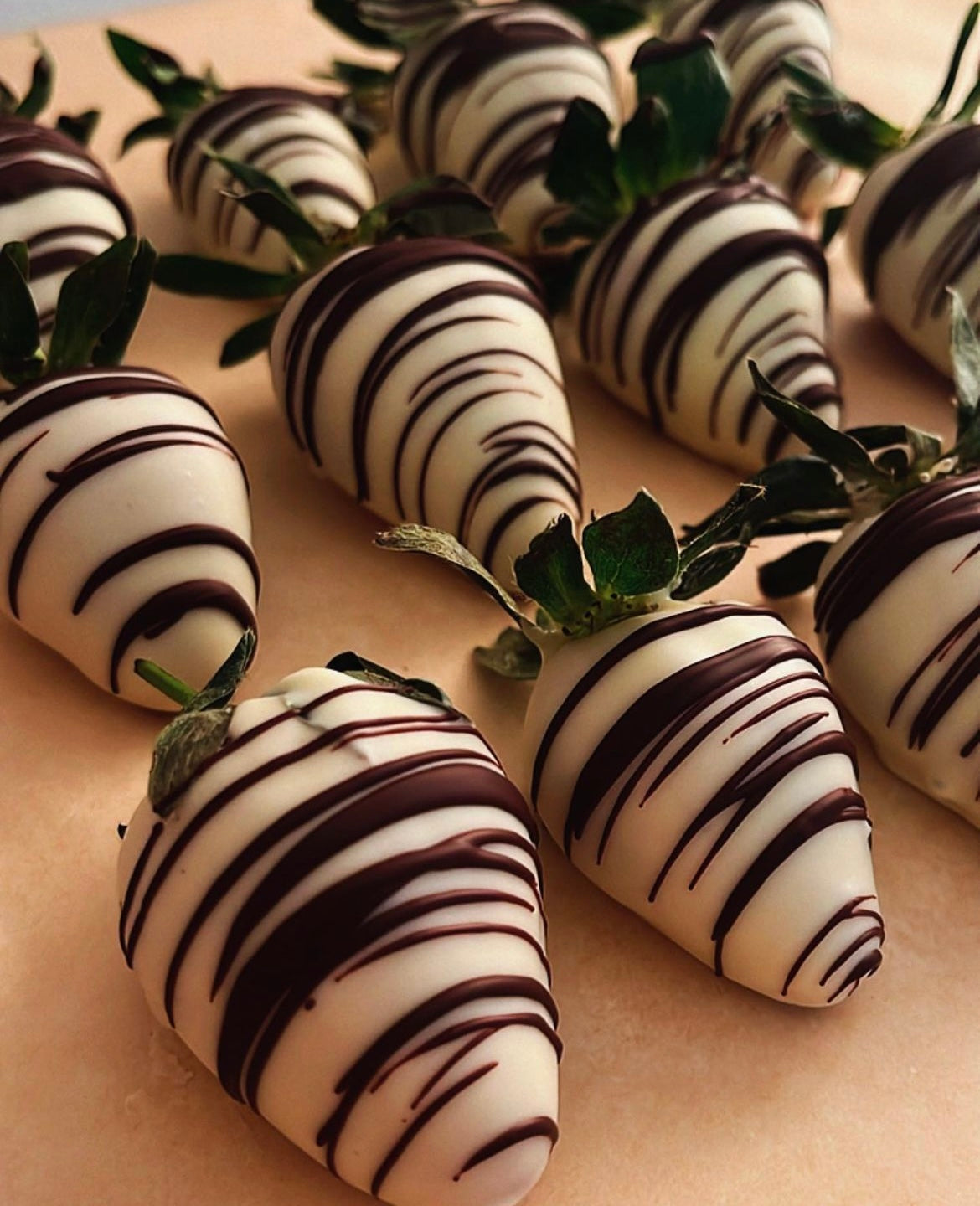 White and Dark covered Strawberries