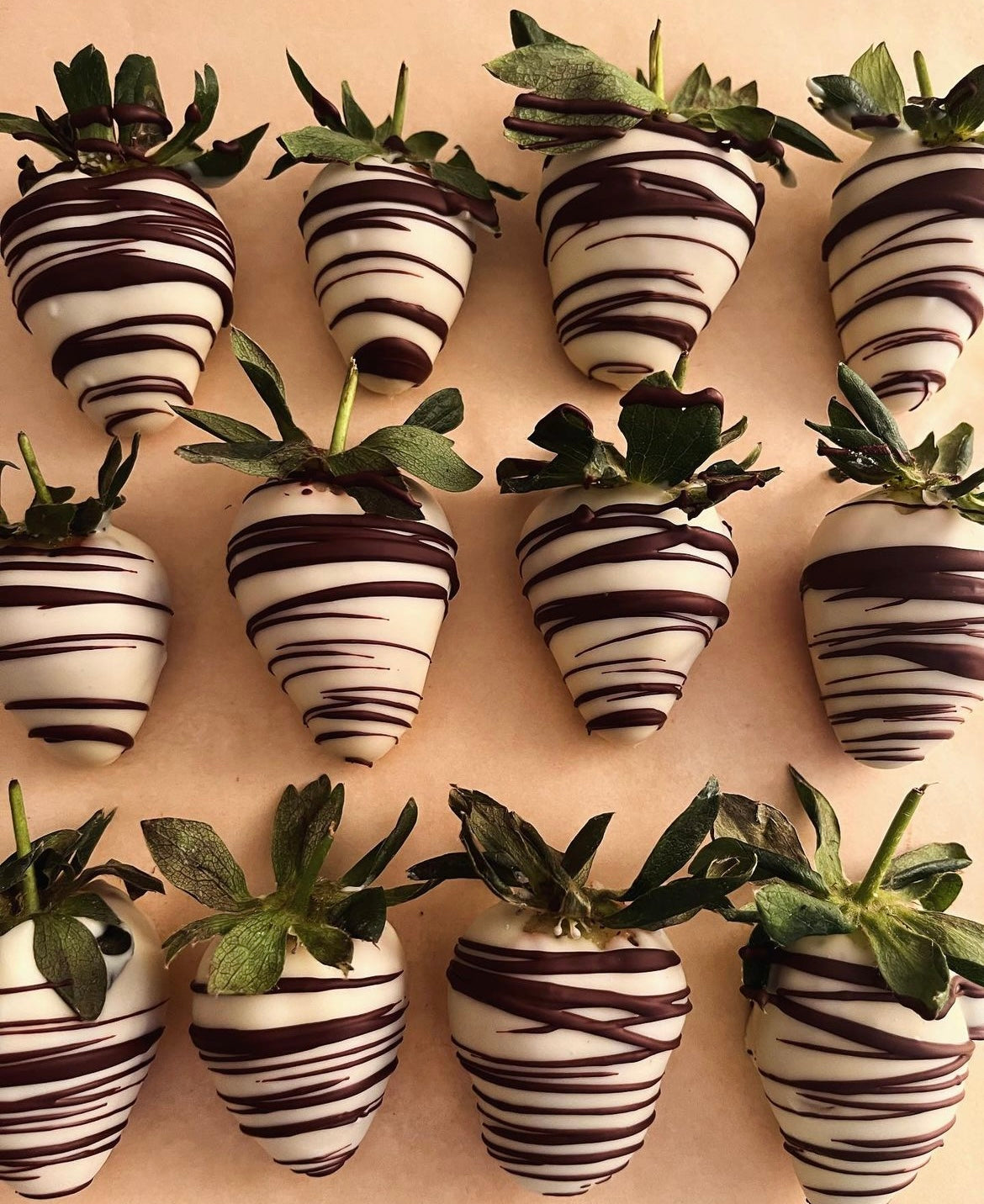 White and Dark covered Strawberries