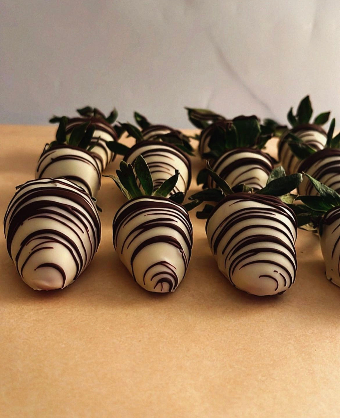 White and Dark covered Strawberries